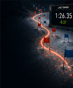Race start gate during a timed event